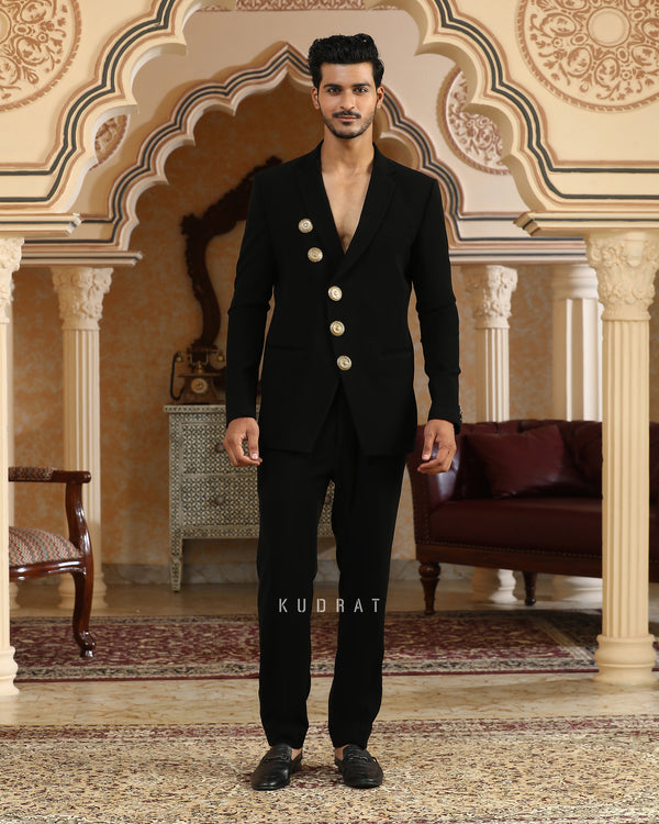 Gold Coins Black Suit Set