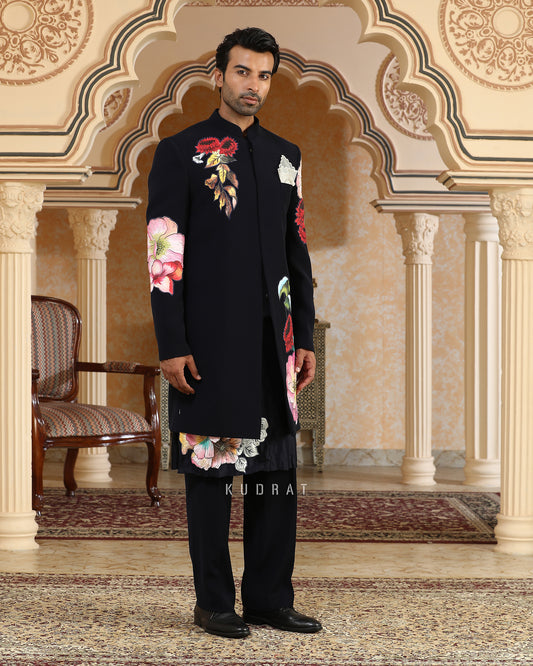 Handpainted Phoolkumar Embroidered Indo Set