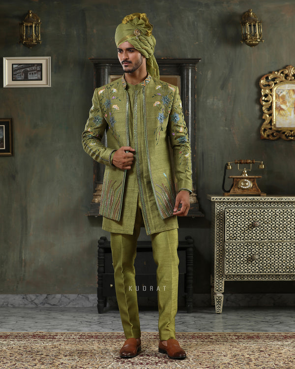 Jhilmil Pushp Embroidered Jacket Set