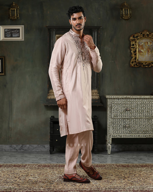 Rose Sheesh Embroidered Kurta Set