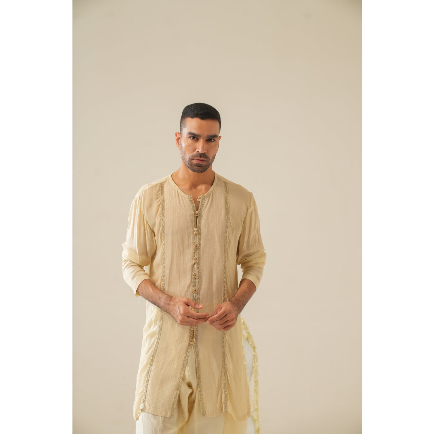 Sheer beige kurta set