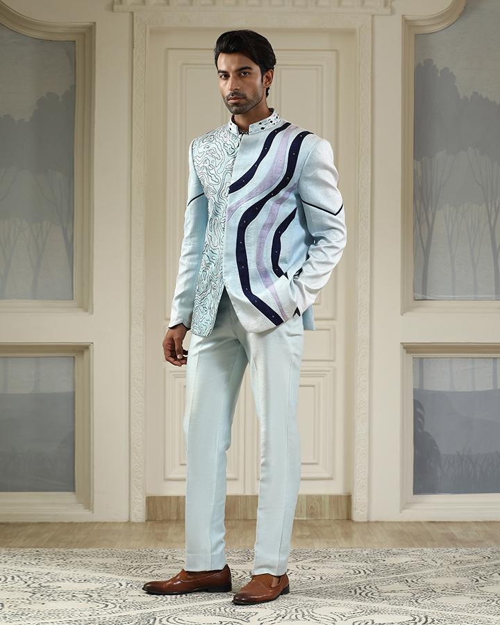Neel samudra embroidered bandhgala