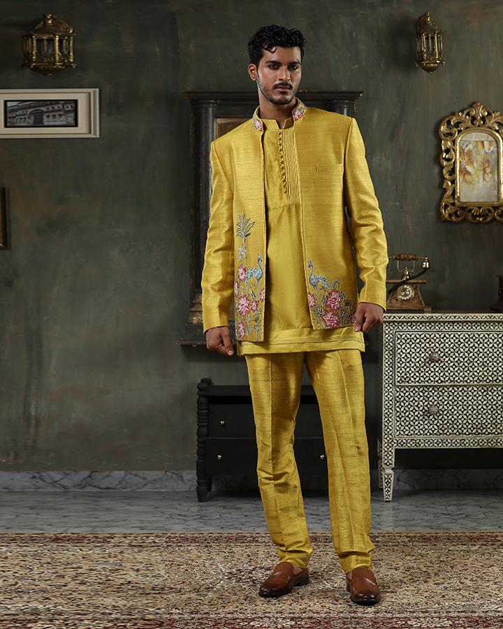 Mor kamal embroideres open jacket set