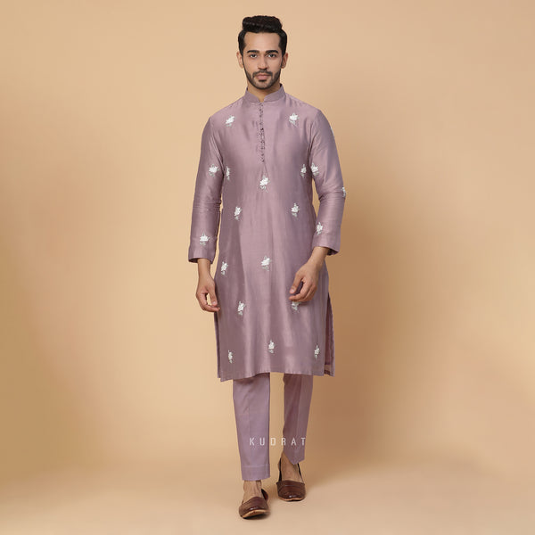 Lavender Bloom Kurta Set