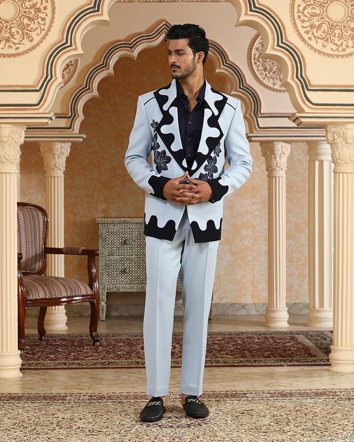 Blue lily dual tone suit set