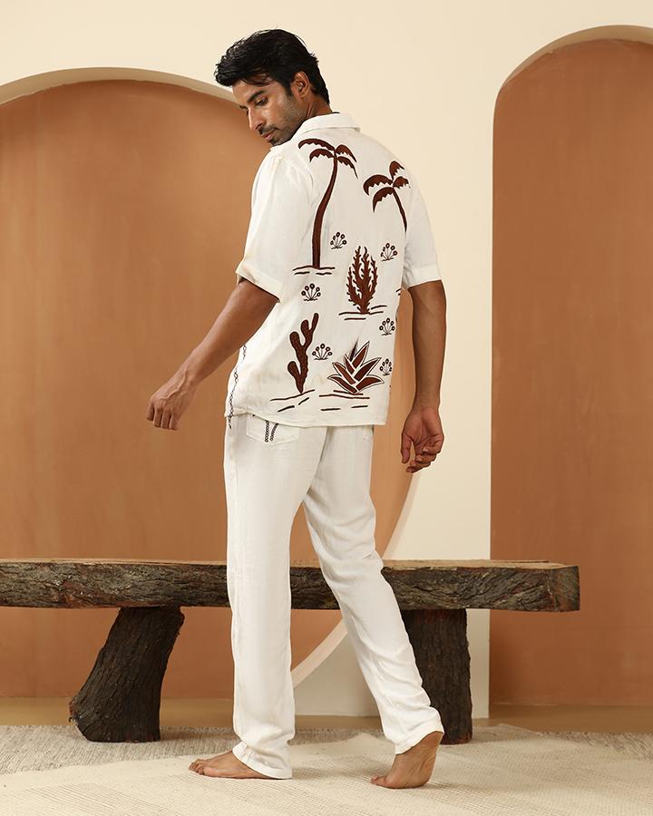 Palms white linen pants