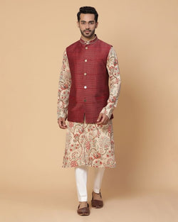 Abhushana Kurta Set With Nehru Jacket