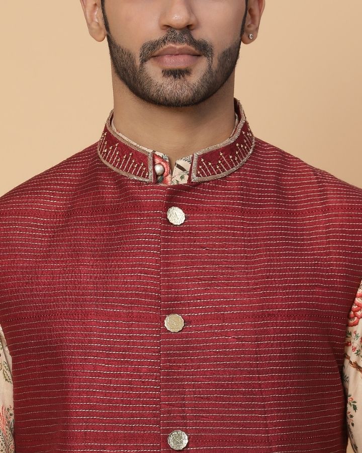 Abhushana Kurta Set With Nehru Jacket