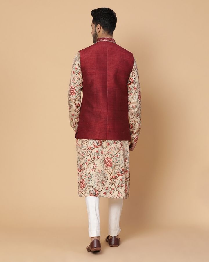 Abhushana Kurta Set With Nehru Jacket