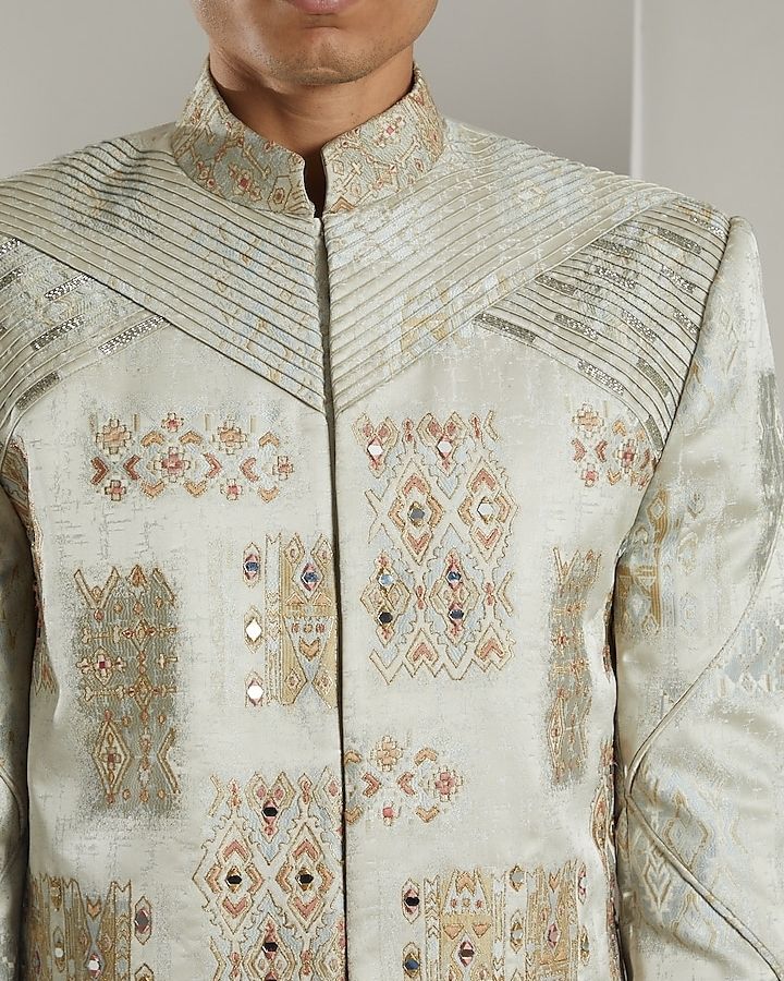 Dheeraj Jacquard Sherwani Set