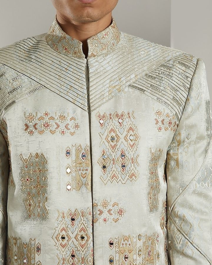 Dheeraj Jacquard Sherwani Set