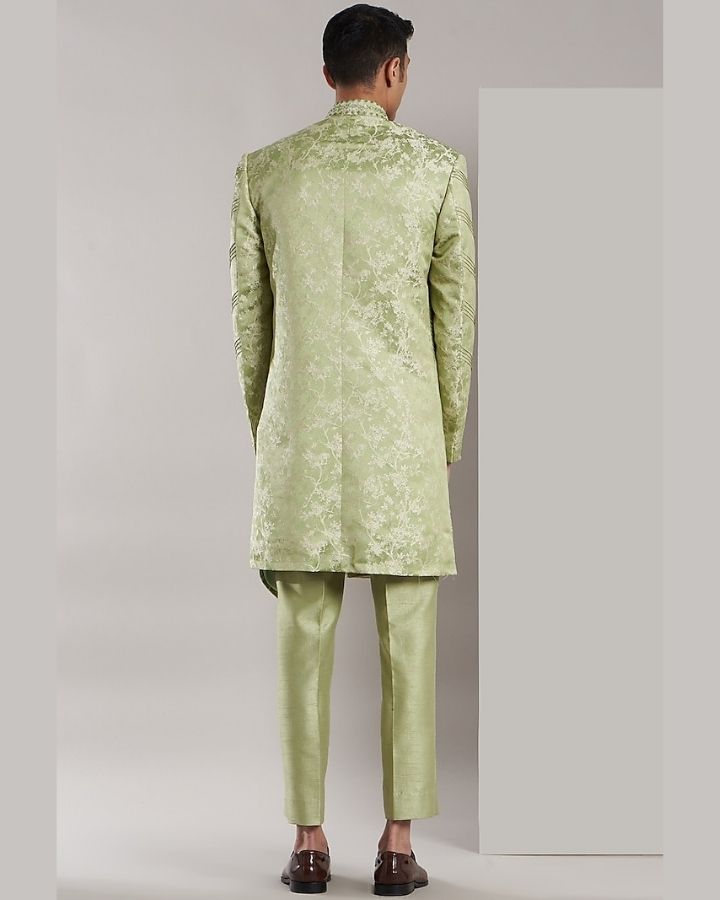 Ashok Green Embroidered Indo Sherwani