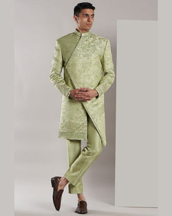 Ashok Green Embroidered Indo Sherwani