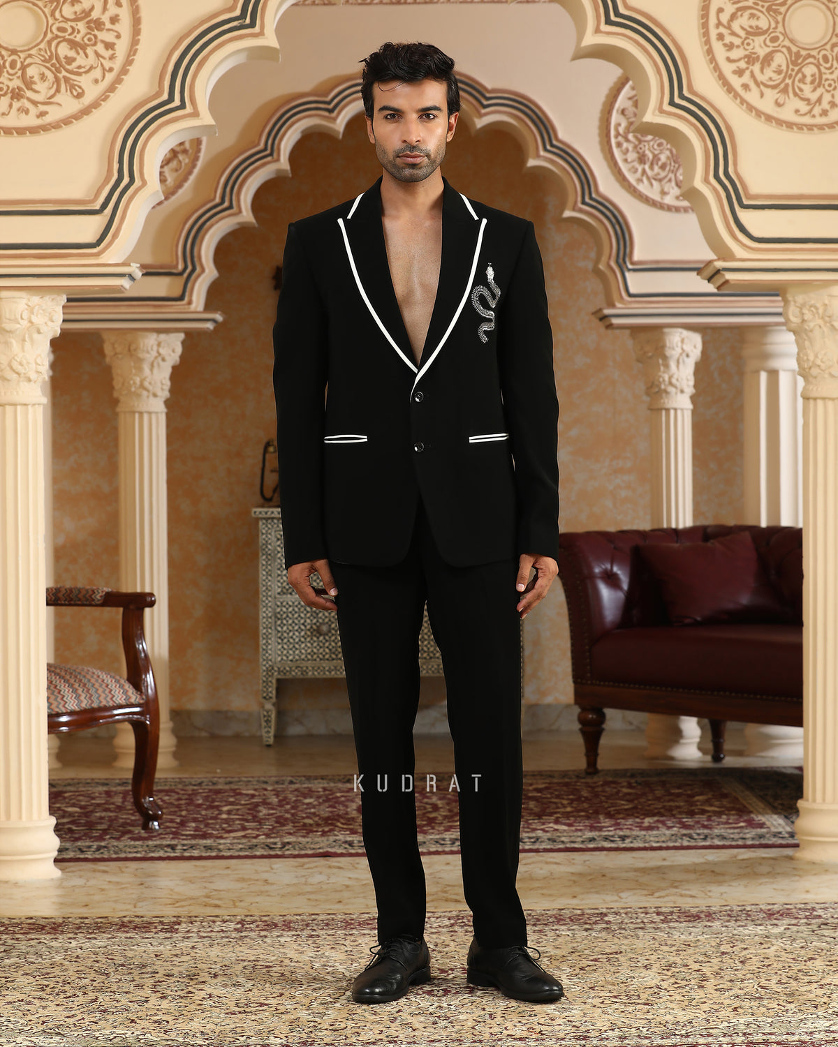 Serpents Charm Embroidered Suit Set