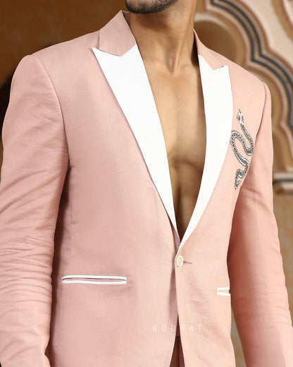 Serpents Charm Linen Embroidered Suit Set