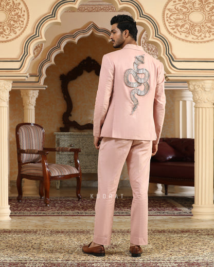 Serpents Charm Linen Embroidered Suit Set