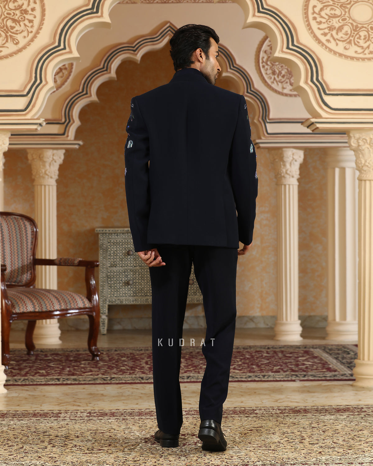 Van Raj Embroidered Short Open Jacket Set