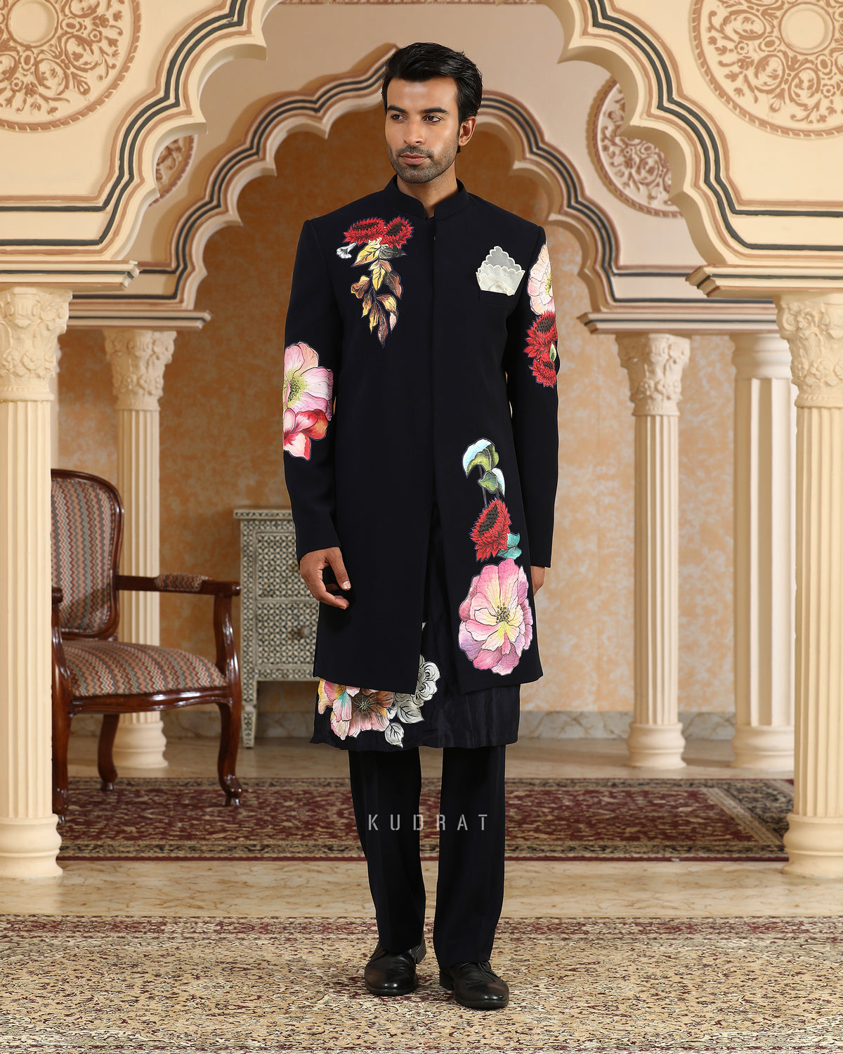 Handpainted Phoolkumar Embroidered Indo Set