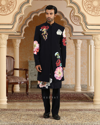 Handpainted Phoolkumar Embroidered Indo Set