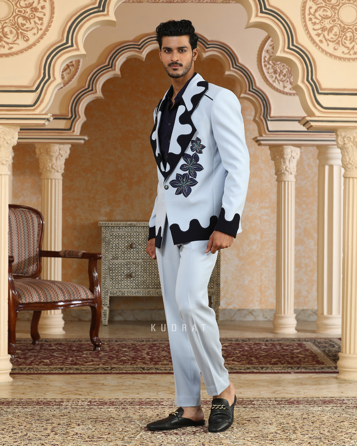 Blue Lily Dual Tone Suit Set