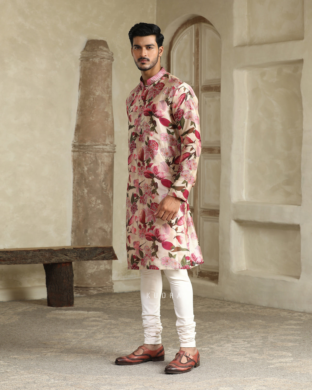 Gold Cherry Blossom Kurta