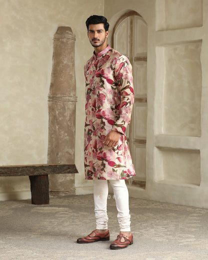 Gold Cherry Blossom Kurta