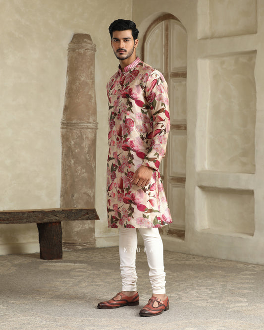 Gold Cherry Blossom Kurta