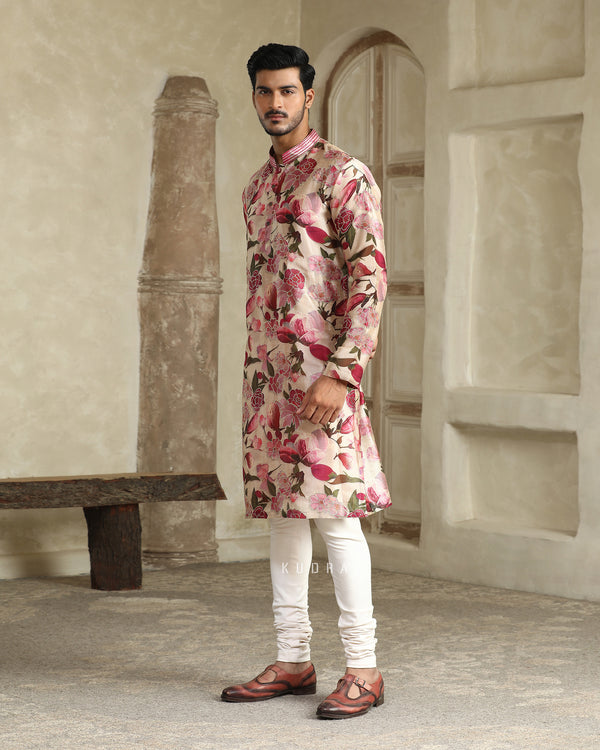 Gold Cherry Blossom Kurta