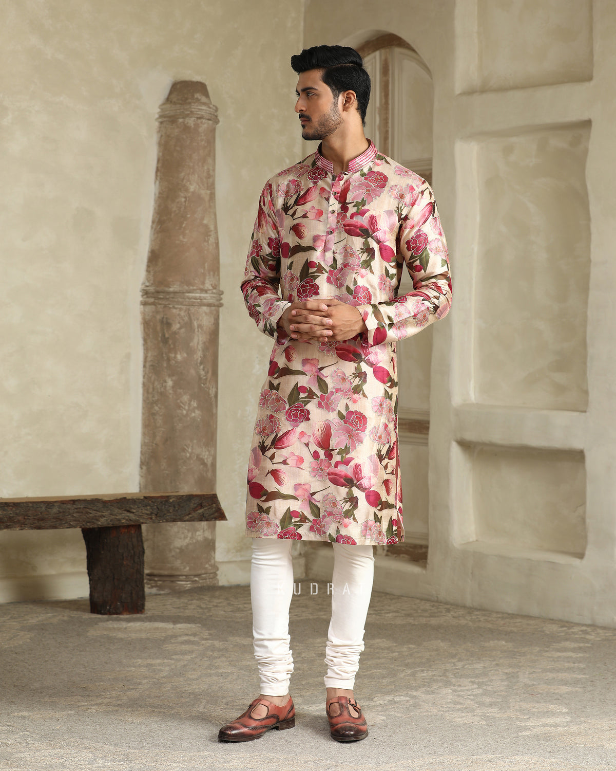 Gold Cherry Blossom Kurta
