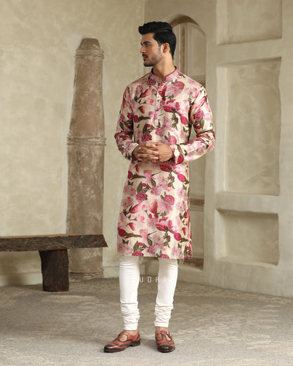 Gold Cherry Blossom Kurta