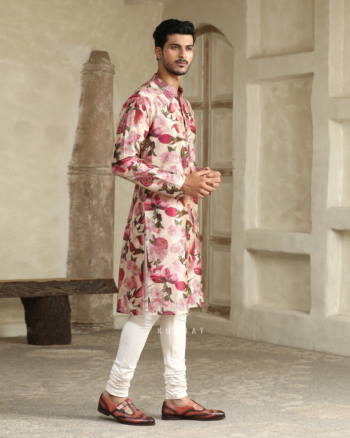 Gold Cherry Blossom Kurta