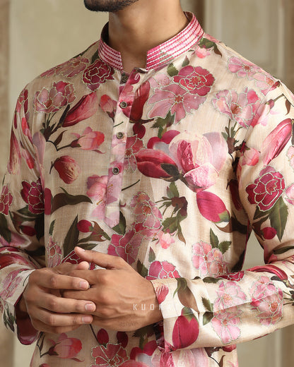 Gold Cherry Blossom Kurta