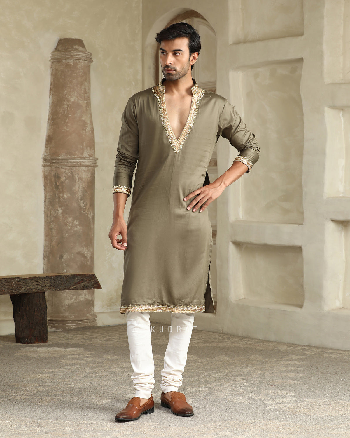 Green Raegal Embroidered Kurta Set