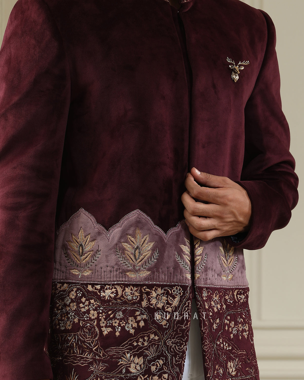 Sher Bagh Velvet Bandhgala Set
