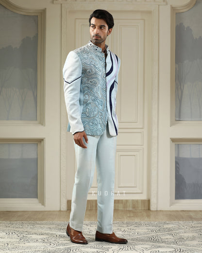 Neel Samudra Embroidered Bandhgala