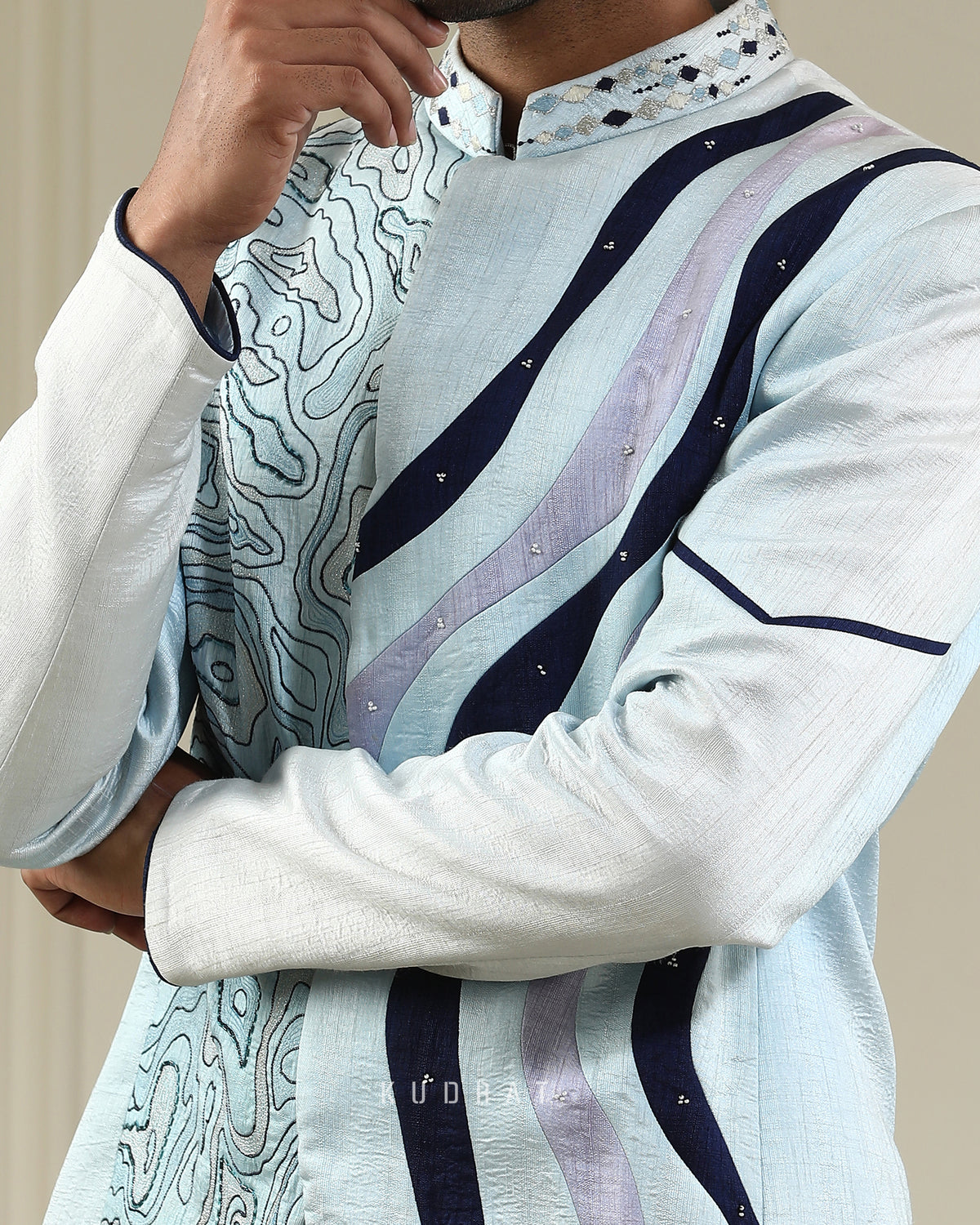 Neel Samudra Embroidered Bandhgala
