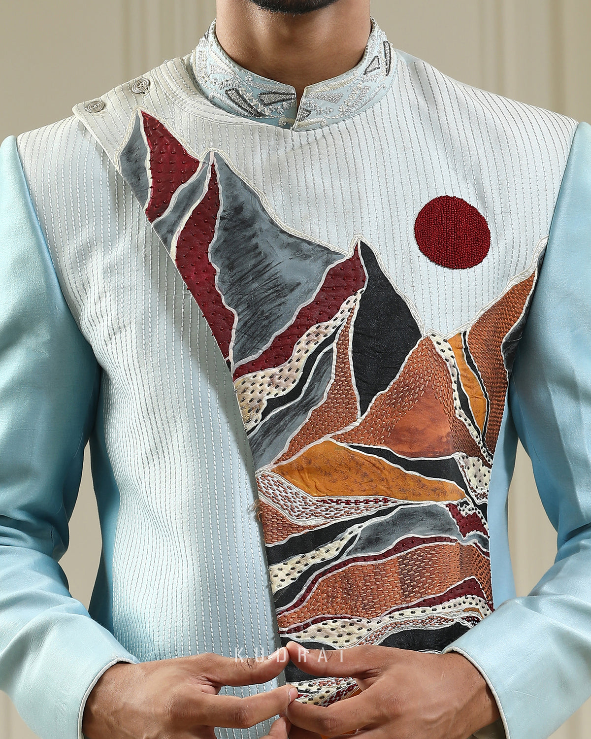 Parvat Handpainted Embroidered Bandhgala
