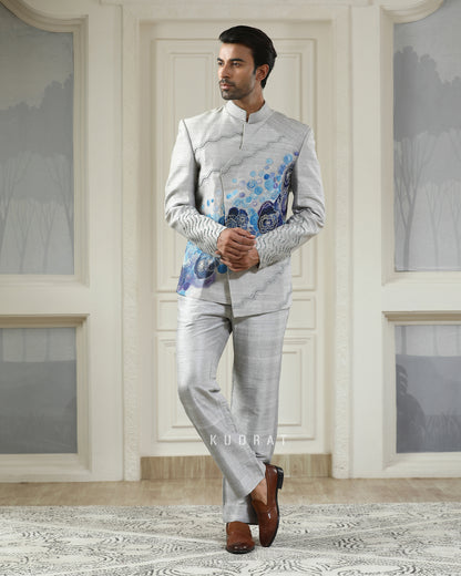Samudra Handpainted Embroidered Bandhgala Set