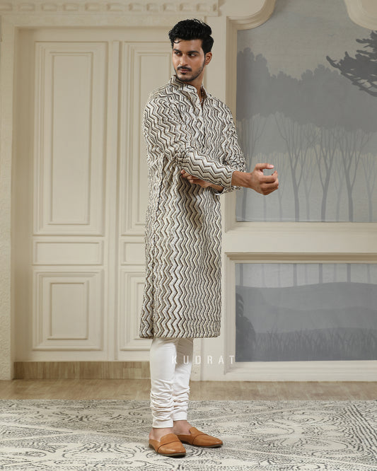 Moonlit Silver Kurta Set