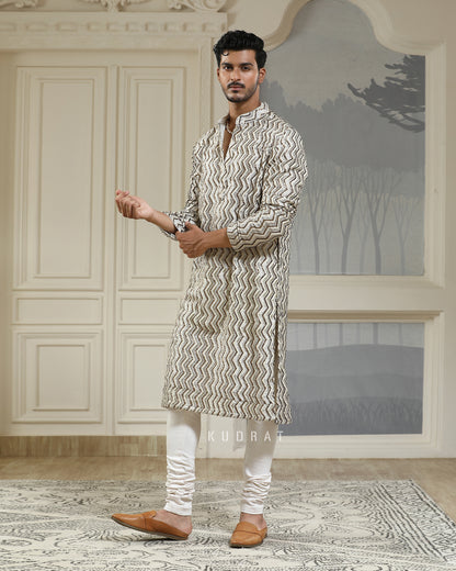 Moonlit Silver Kurta Set