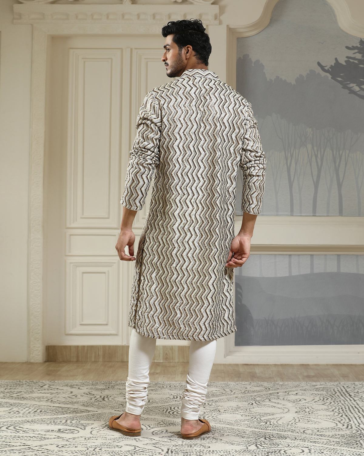 Moonlit Silver Kurta Set