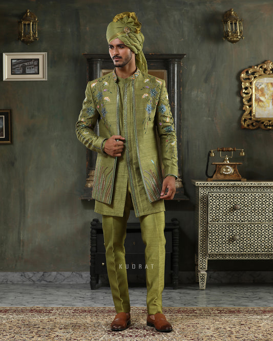 Jhilmil Pushp Embroidered Jacket Set