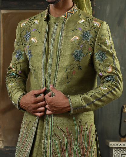 Jhilmil Pushp Embroidered Jacket Set