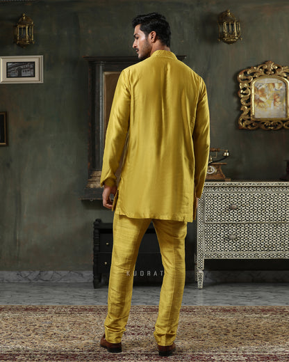 Mustard Pintex Kurta Set