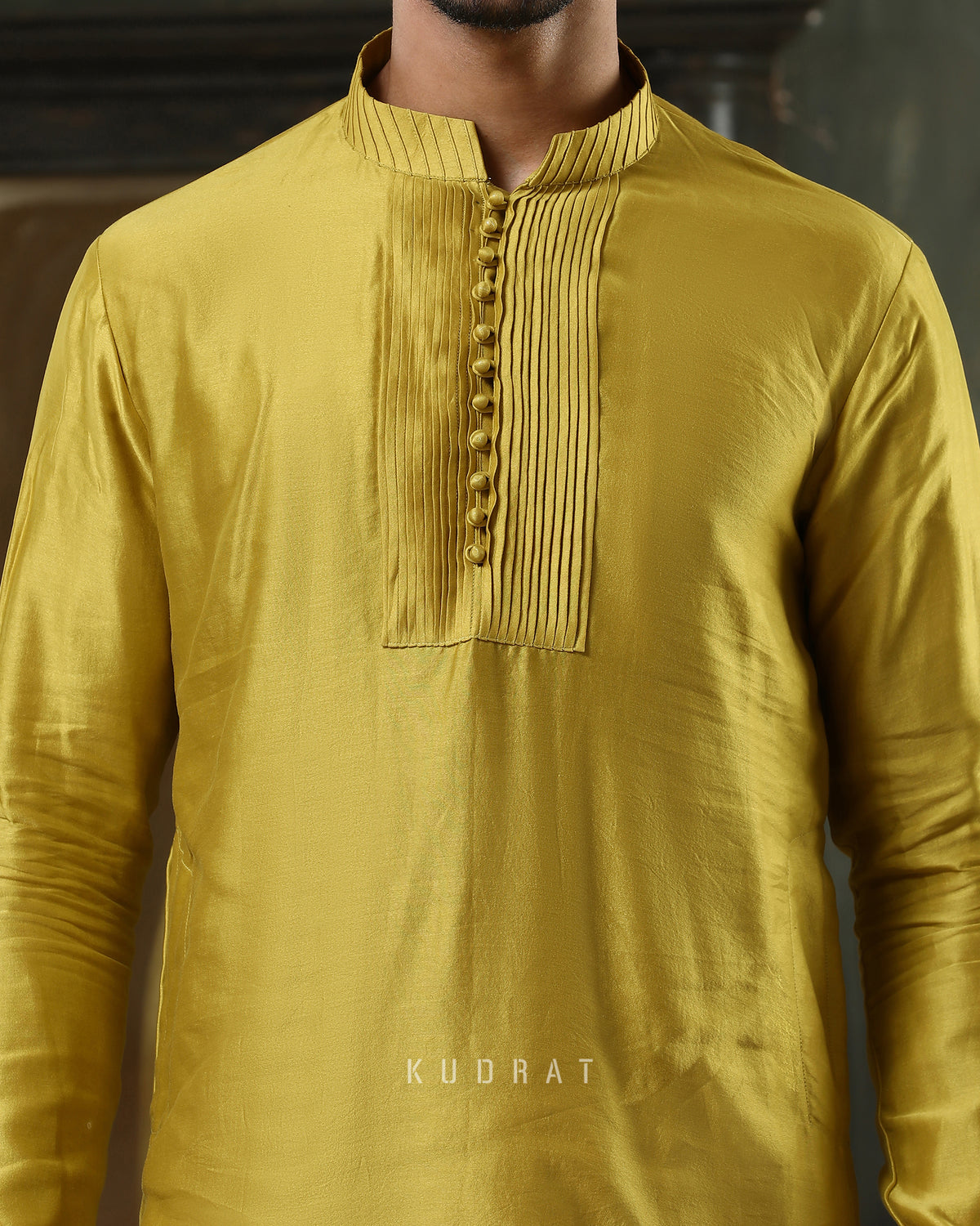 Mustard Pintex Kurta Set