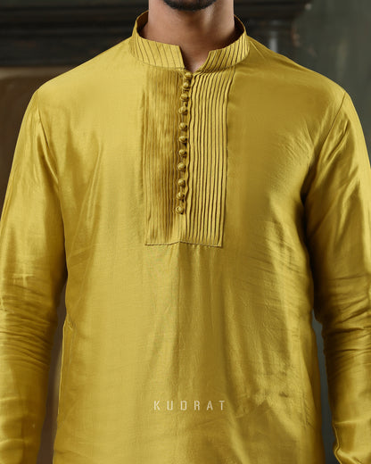 Mustard Pintex Kurta Set