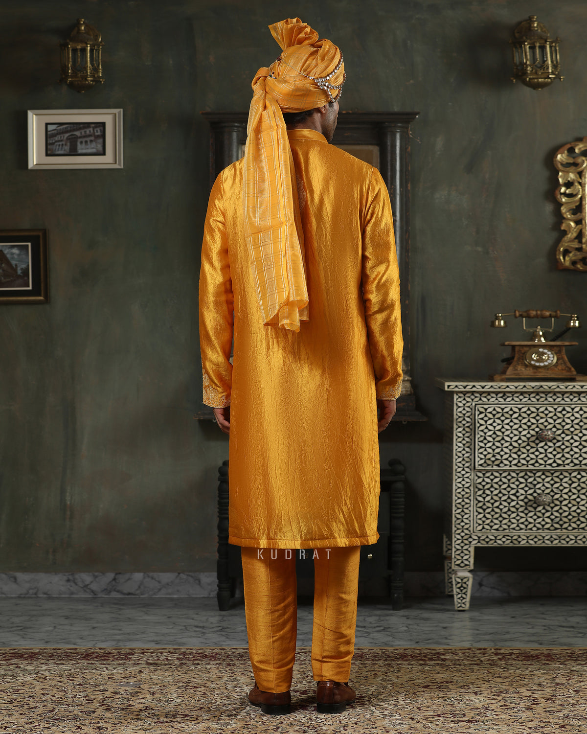 Ochre Dori Rajkumar Kurta Set