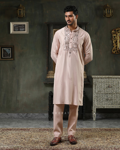 Rose Sheesh Embroidered Kurta Set
