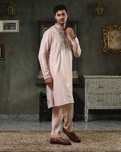 Rose Sheesh Embroidered Kurta Set