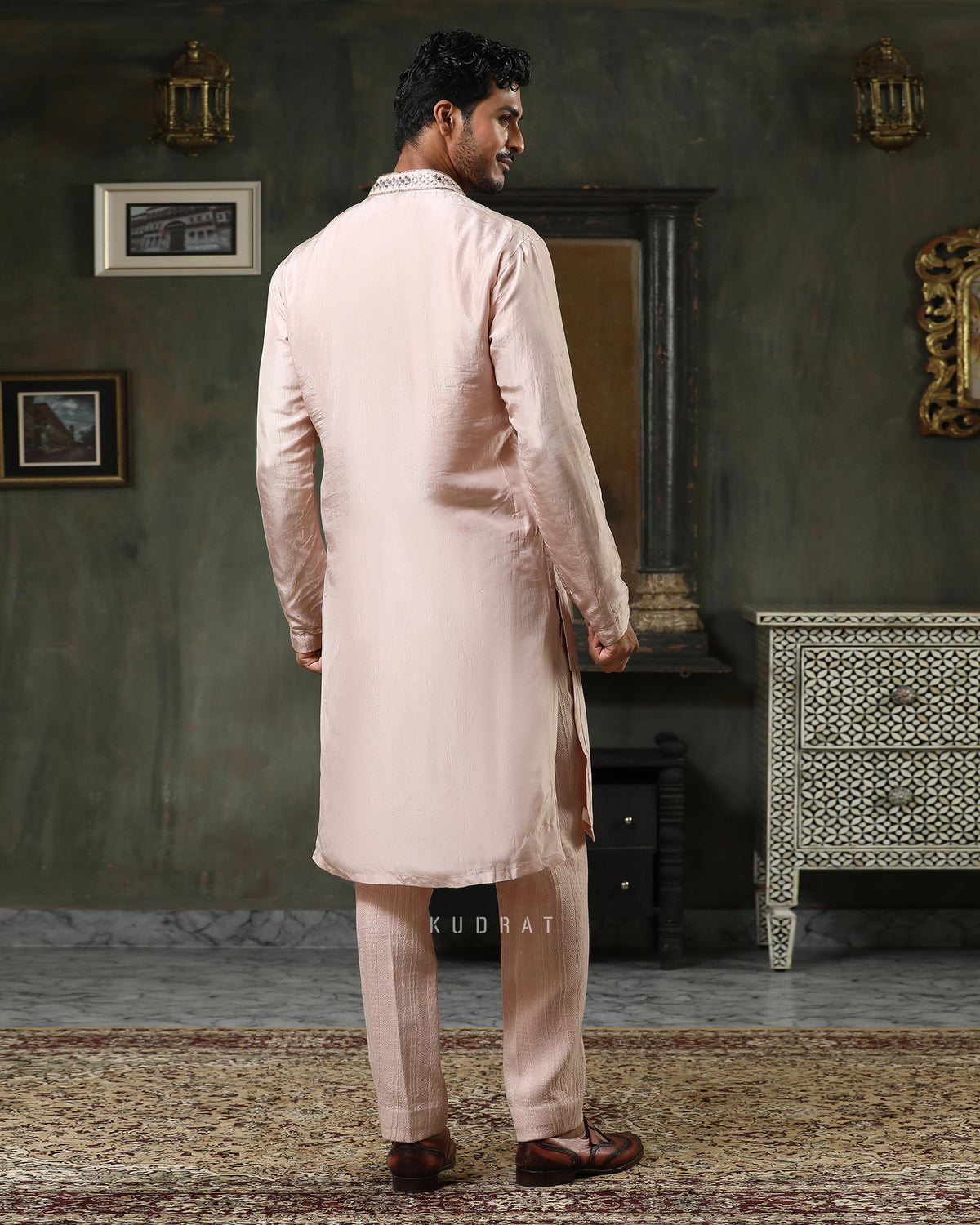Rose Sheesh Embroidered Kurta Set